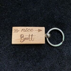 Solid wood keychain